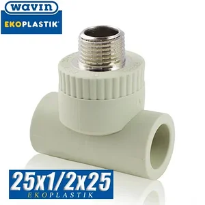 Тройник с наружной резьбой 25x1/2"x25 Wavin Ekoplastik