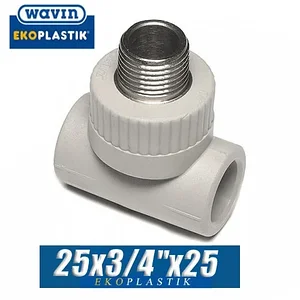 Тройник с наружной резьбой 25x1/2"x25 Wavin Ekoplastik