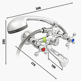 Смеситель Eleanti 0402.896 двуручный ванно-душевой с коротким изливом, фото 6