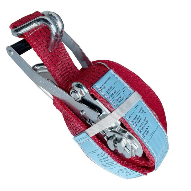 Стяжной ремень LARGO, LC 2500/5000 daN, двойные крюки, 50мм, 12м, DDSL122CBK