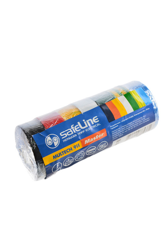 Изолента ПВХ Safeline master 15/5 7 цветов