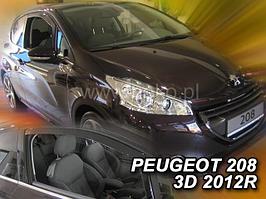 Ветровики вставные для Peugeot 208 (2012-2019) 3 двери / Пежо [26148] (HEKO)