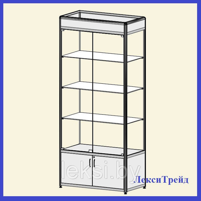 Витрина остекленная 2200х900х400