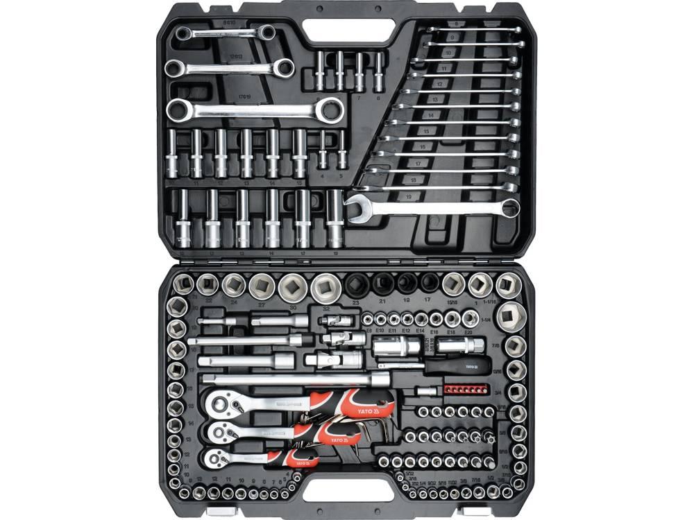 Набор инструмента 1/2", 3/8", 1/4" (150пр.) CrV "Yato"