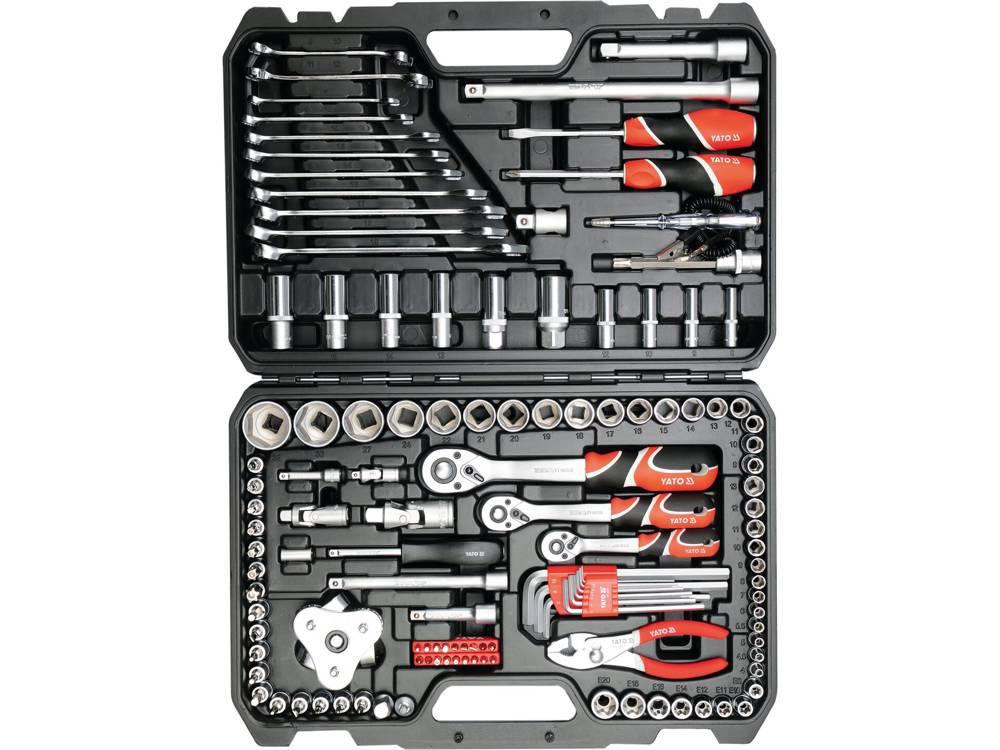 Набор инструмента 1/2", 3/8", 1/4" (126пр.) CrV "Yato"