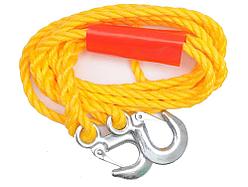 Трос буксировочный плетеный с крюками 4 метра до 1500кг "Vorel"
