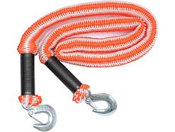 Трос буксировочный эластичный с крюками 1,5-4,5 метра до 2500кг "Vorel"