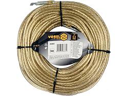 Трос тамож. стальной с наконечником 6мм/34м "Vorel"