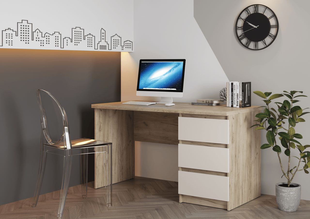 Стол письменный Бостон СП-001 - Кашемир/Дуб Крафт серый (МК Стиль)