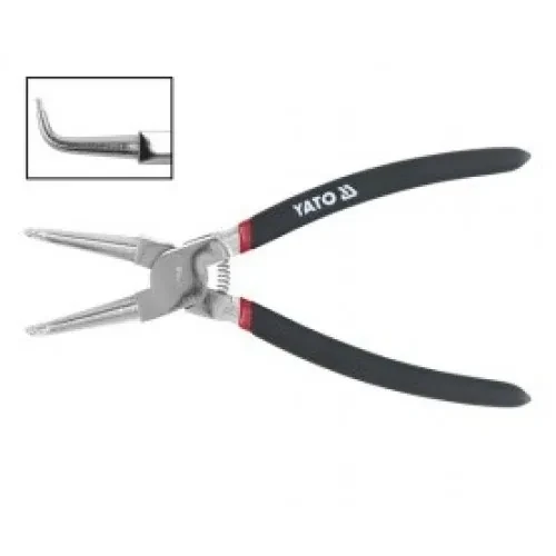 Щипцы-съемник стопорных колец загнутый (сжим) 200мм CrV "Yato"