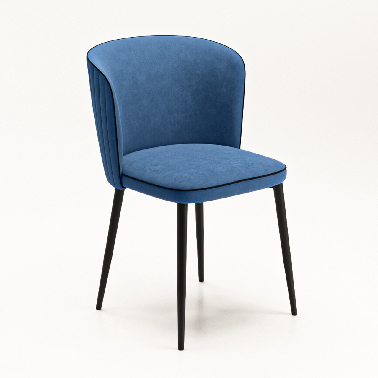 Стул Милано бренди 8 (classic blue)/кант черный/каркас черный