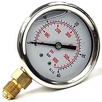 Манометр 63R40.MGE GLYC.P.G.SS. CASE D:63 0/40 BAR+PSI 1/4"BSPP BOTTOM