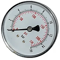 Манометр 63P16.MGE GLYC.P.G.SS. CASE D:63 0/16 BAR+PSI 1/4"BSPP BACK