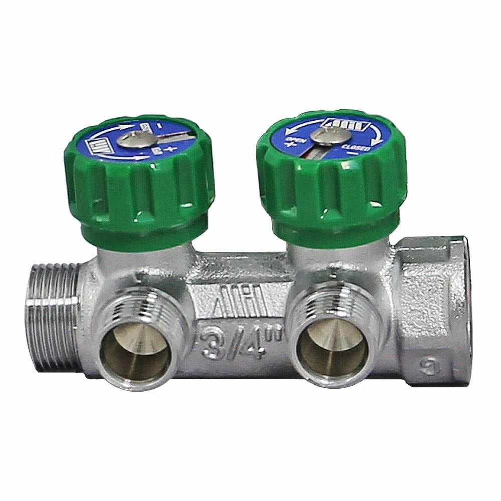 Коллектор регулирующий на 2 выхода 3/4" х 1/2" под евроконус, Millennium арт. MKRP23412