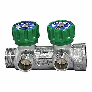 Коллектор регулирующий на 2 выхода 3/4" х 1/2" под евроконус, Millennium арт. MKRP23412