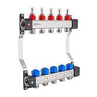 Коллектор на 3 контура из нержавеющей стали KAN-therm InoxFlow UFS с расходомерами и вентилями для