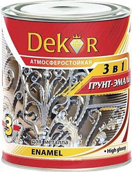 Грунт-эмаль 3 в 1 алкидная "DEKOR" шоколадная 0,9 кг.