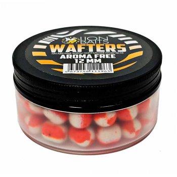 Бойлы нейтральной плавучести (Wafters) "Aroma Free" (без аромы) бело-оранж 12мм