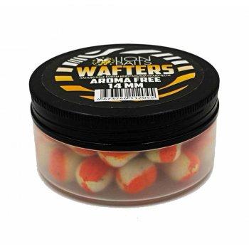 Бойлы нейтральной плавучести (Wafters) "Aroma Free" (без аромы) бело-оранж 14мм