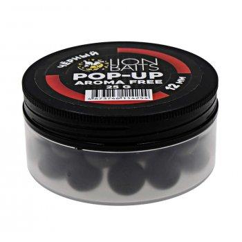 Lion Baits Бойлы плавающие Pop-Up "Aroma Free" (без аромы) черный 12 мм