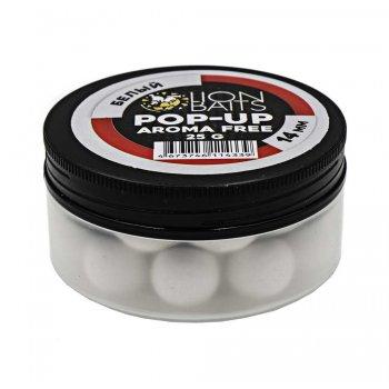 Lion Baits Бойлы плавающие Pop-Up "Aroma Free" (без аромы) белый 14 мм