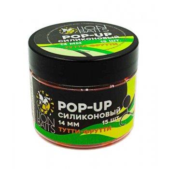 Lion Baits Бойлы плавающие Pop-Up Силиконовый "Тутти-Фрутти" 14мм (15шт)