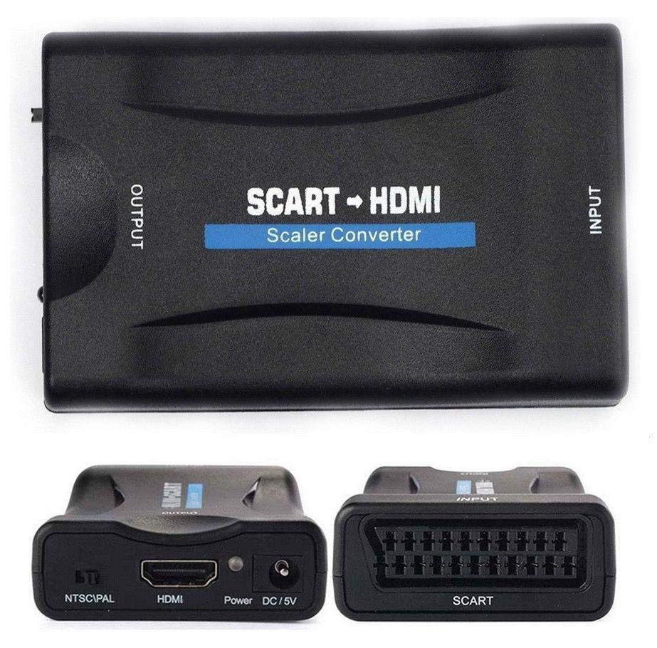 Конвертер SCART - HDMI - Адаптер+USB кабель, Вход SCART - Выход HDMI + с внешним питанием