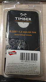 Цепь для бензопилы 0,325"-1,3мм-64 зв-15" 38см TIMBER круглый зуб