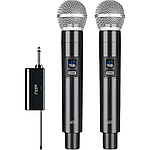 Микрофоны беспроводные MIRU MIC001 черный ( 2 микрофона с дисплеем + база, акб 1200mah)