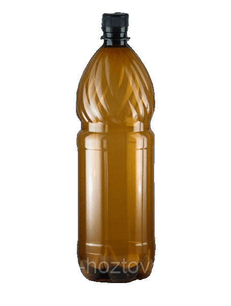 Пластиковая ПЭТ бутылка 1,5 л коричневая с крышкой