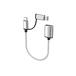 OTG кабель Type-C+Micro USB 0.1м VDENMENV DU18 USB 3.0 белый