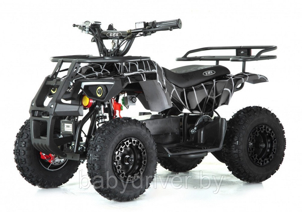 Детский электроквадроцикл RiverToys Tiki (чёрный Spider) скорость 20 км/ч, нагрузка до 65 кг.