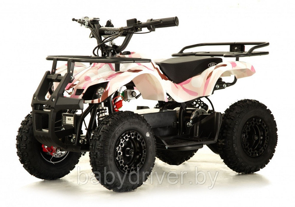 Детский электроквадроцикл RiverToys ANRI (розовый камуфляж) скорость 20 км/ч, нагрузка до 65 кг.