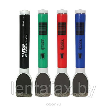 Набор маркеров для доски, в PVC-пенале, с магнитом и губкой, 4 цвета.ЦЕНА БЕЗ НДС.