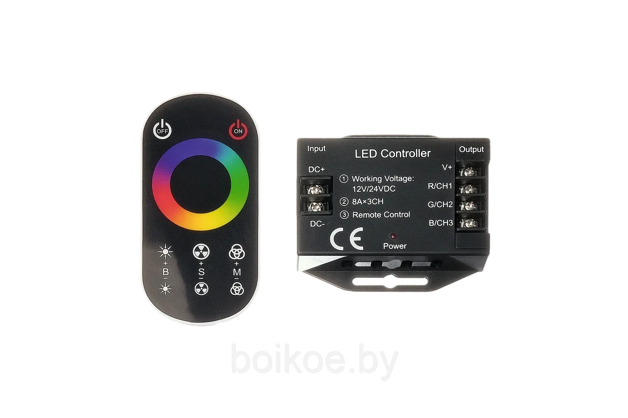 Контроллер RGB с сенсорным пультом CNS-RGB-3C8A-RF-S