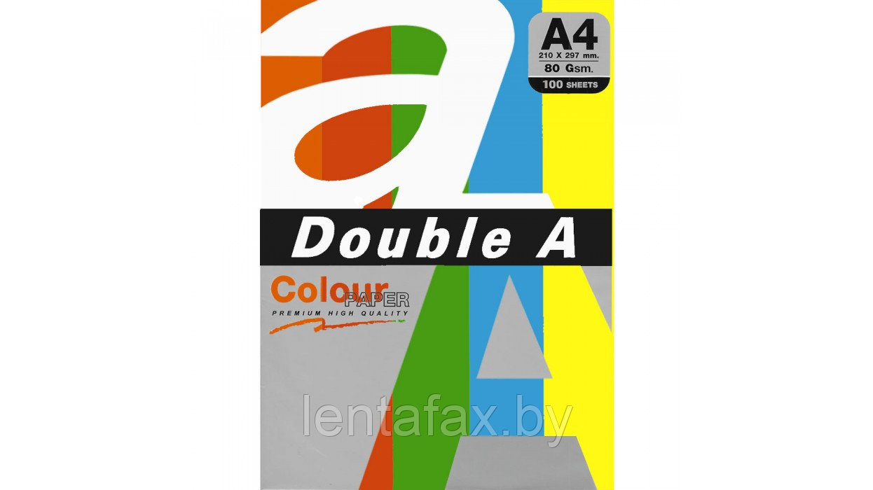 Бумага цветная DOUBLE A, А4, 80 г/м, 100 листов. Цена указана без учета НДС 20%