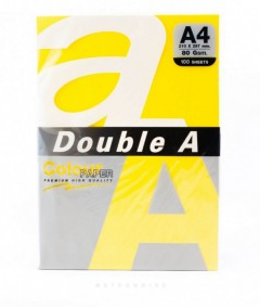 Бумага цветная DOUBLE A, А4, 80 г/м, 100 листов. Цена указана без учета НДС 20% Желтый Lemon