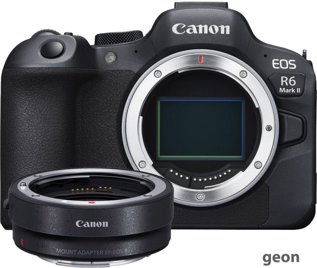 Беззеркальный фотоаппарат Canon EOS R6 Mark II Body + адаптер крепления EF-EOS R