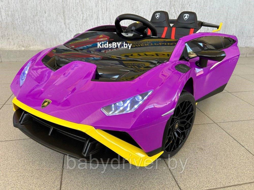 Детский электромобиль RiverToys Lamborghini Huracan STO E888EE (желто-фиолетовый)