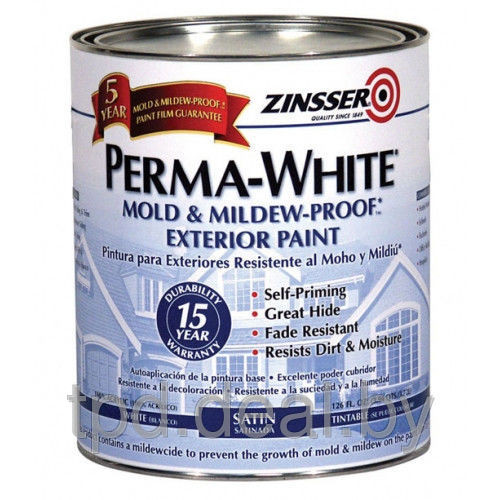 Краска фасадная PERMA-WHITE® Mold & Mildew-Proof(15 лет гарантия стойкости) Матовая АКЦИЯ!!! - фото 1 - id-p33688587