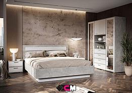 Спальня Денвер (Комплект 2) - Белый шагрень / Ателье светлое