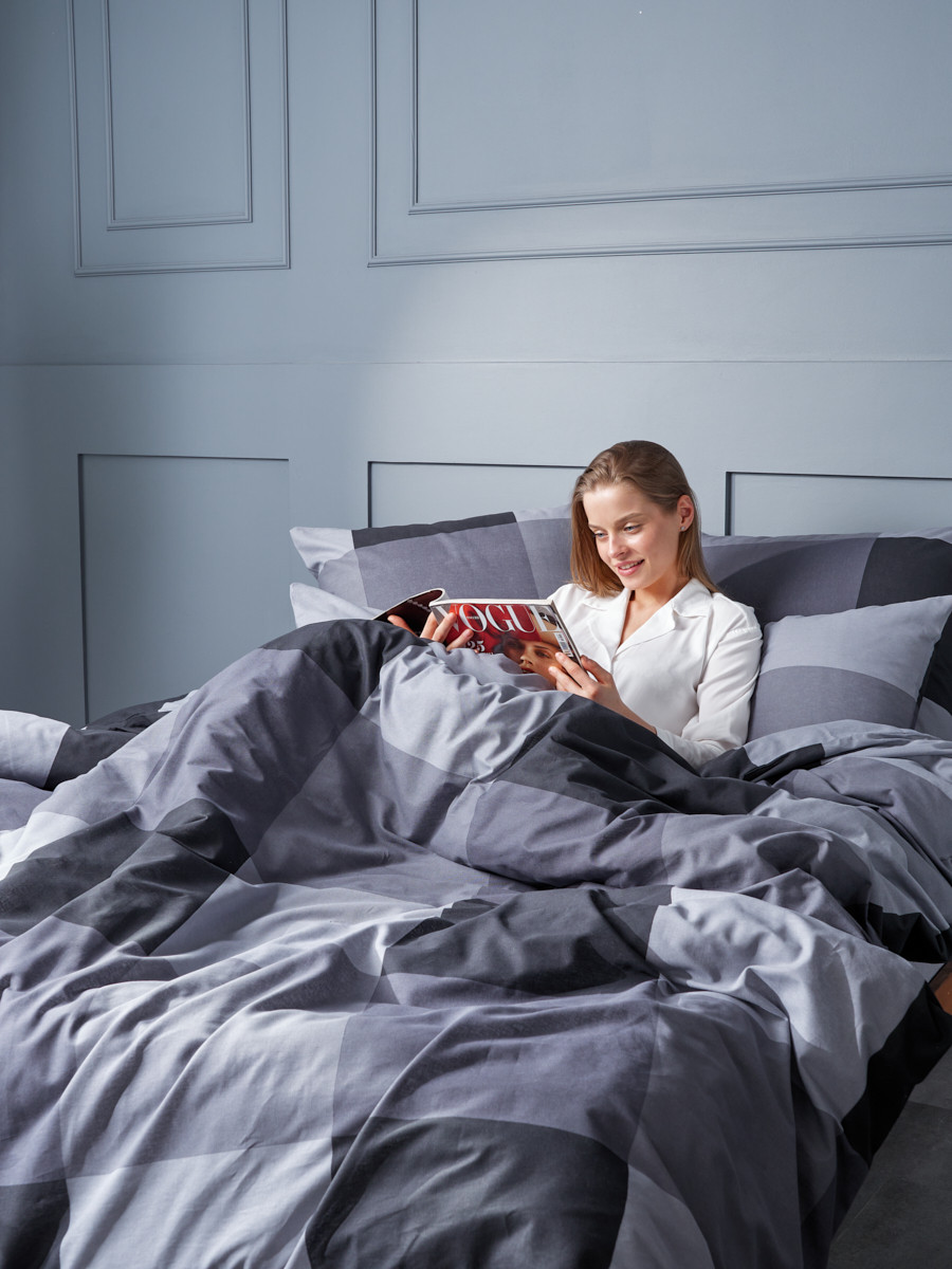 Постельное белье бязь 1.5 сп Gray cage