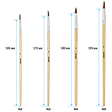Набор кистей ArtSpace 4шт., Пони, круглые № 2, 3, плоские № 4, 6, блистер, европодвес, фото 3