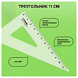 Набор чертежный СТАММ, размер S (линейка 16см, 2 треугольника, транспортир), прозрачный, бесцветный, европодве, фото 6