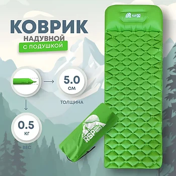 Коврик туристический RSP Flat 50, св. зеленый