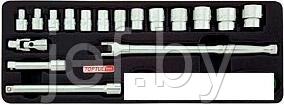 Набор-сет головок 3/8" 18 предметов 6-ти гранные TOPTUL GCAT1808, фото 2