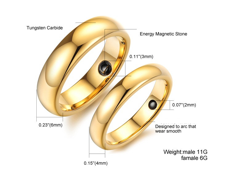 Парные кольца "Обручение" из вольфрама с магнитами - фото 3 - id-p44475610