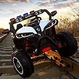 Детский электромобиль Electric Toys Buggy Grizzly LUX 4Х4 арт. LBB985 (белый) двухместный полноприводной, фото 2