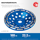 ЗУБР d 180 мм, двухрядная алмазная шлифовальная чашка, Профессионал (33372-180), фото 2