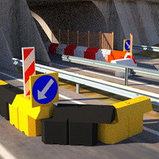 Пластиковый дорожный водоналивной барьер ТРАССА 1,5м 1500*400*600мм. Картинг-барьер, фото 2